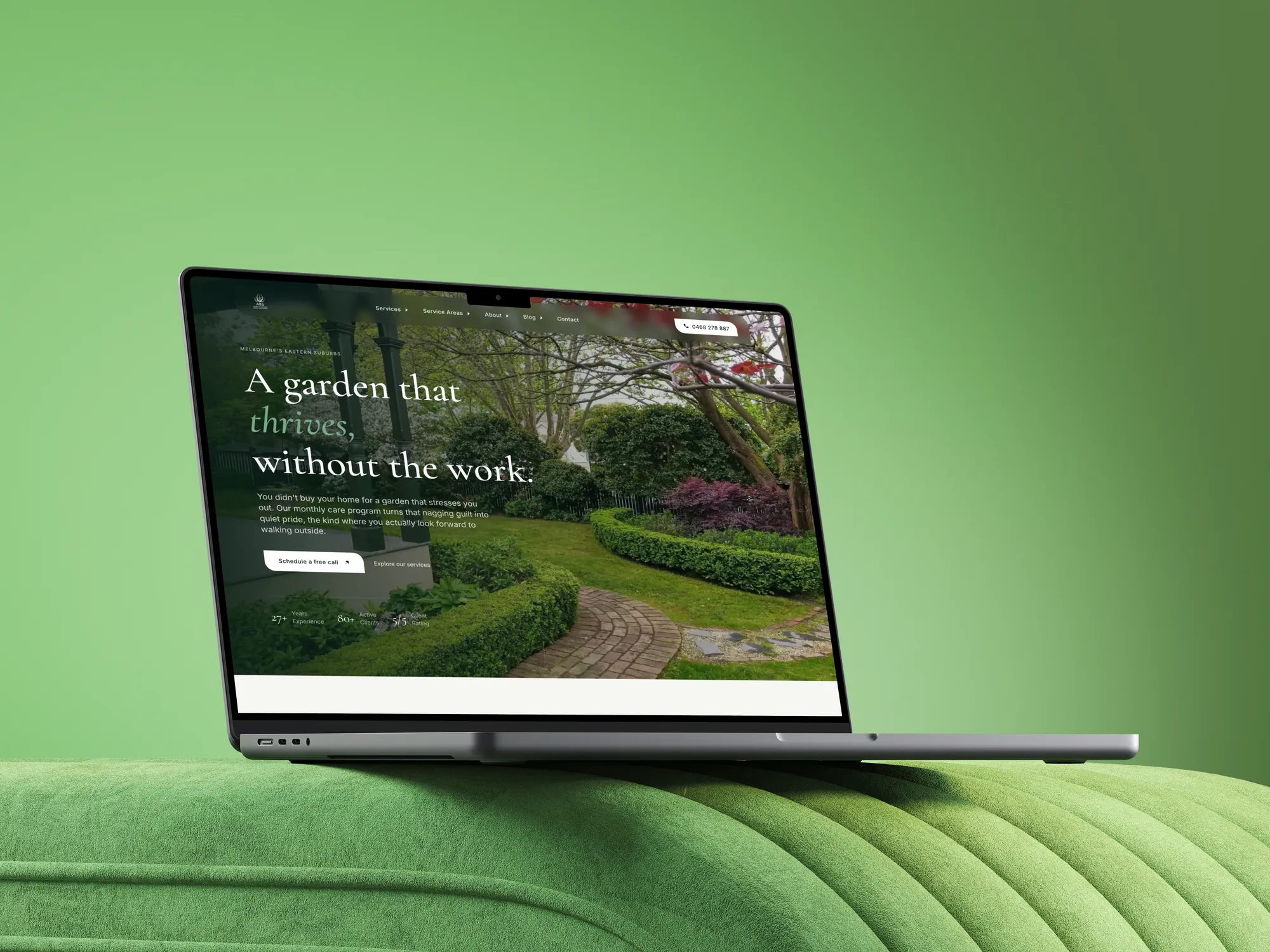 ABS Horticulture website mockup