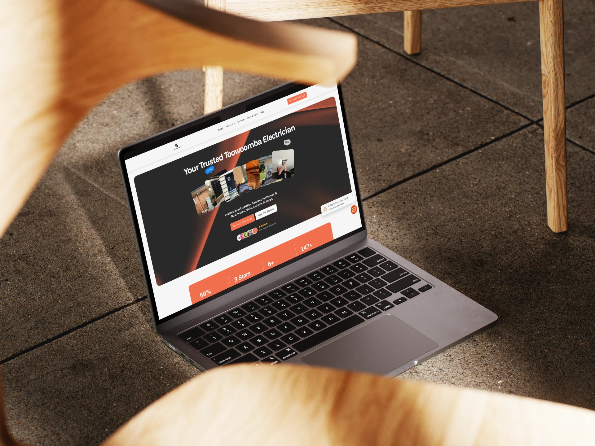 G-TEC Electrical website mockup